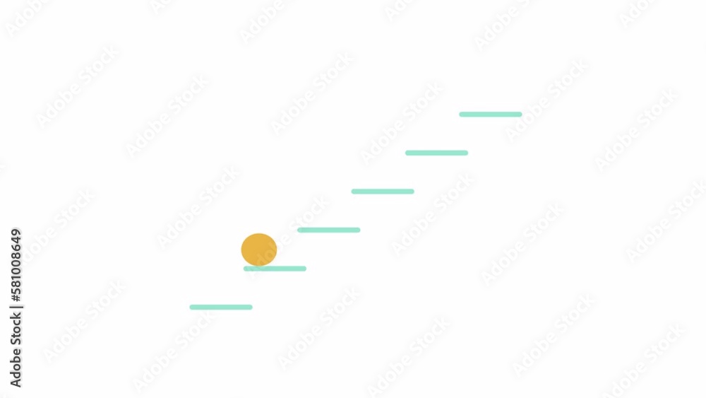 Fototapete animated climbing ladder preloader. bouncing ball. waiting process. 4k video footage with alpha chan