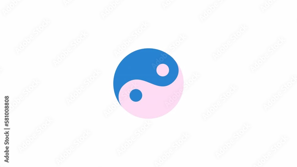 Aufkleber animated spinning yin yang preloader. energies balance. waiting process. 4k video footage with alpha