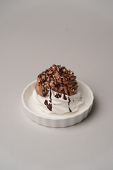 Cupcake with meringue and chocolate