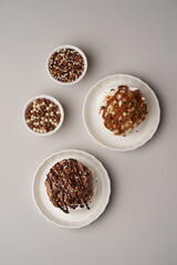 Cupcake with meringue and chocolate