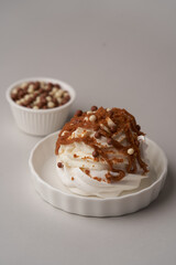 Cupcake with meringue and chocolate