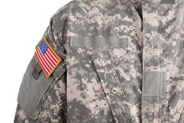 American Flag Badge on Army Soldier Uniform