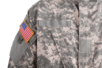 American Flag Badge on Army Soldier Uniform