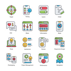 User Experience vector  Fill outline Icon Design illustration. User Experience Symbol on White background EPS 10 File set 2
