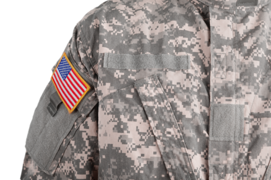 American Flag Badge on Army Soldier Uniform