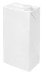 Pack shot carton package of juice with cap isolated on transparent background