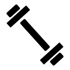 Dumbbell silhouette icon. Muscle training. Vector.