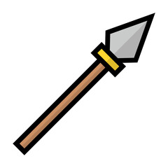 Flat design spear icon. Weapon. Vector.