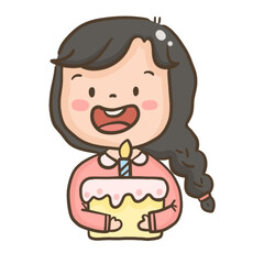 Little girl with cake