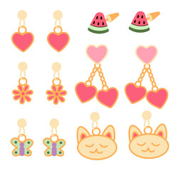 Set of children's jewelry. Earrings for girls.