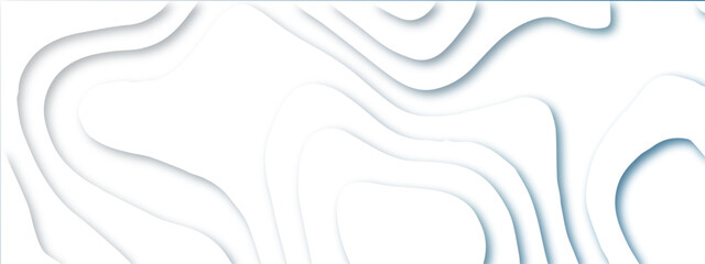 Abstract wavy line 3d paper cut white background. Topographic canyon geometric map relief texture with curved layers and shadow. Abstract realistic papercut decoration textured with wavy layers