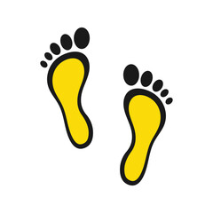 Foot flat design icon. Vector illustration.