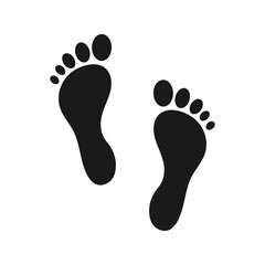Foot flat design icon. Vector illustration.