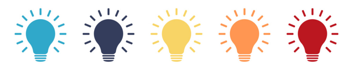 Fototapeta premium Lamp icons set. Idea lamp icon collection. Flat style - stock vector.
