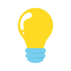 Idea lamp icon. Flat style - stock vector
