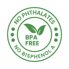 BPA Free Badge, Seal, Label, Stamp, Logo, Icon, Sticker, Tag, bisphenol A Emblem