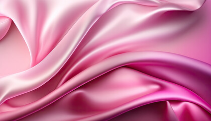 Fototapeta premium Pink gradient silk fabric background. Generative AI