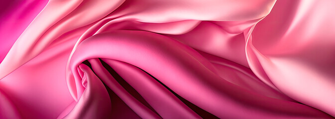 Obraz premium Pink gradient silk fabric background. Generative AI