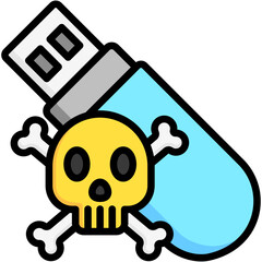 skull and crossbones, usb flash drive