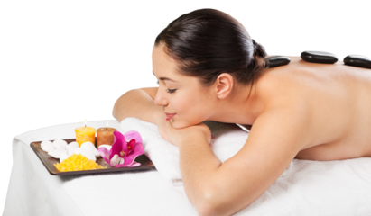 Young attractive woman getting spa massage