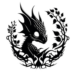 Cute Baby Dragon Silhouette