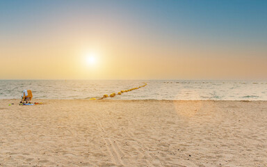 Wave of the sea on the sand beach