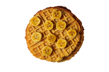 Home-made waffles with bananas , Waffle Marble