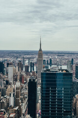 Naklejka premium Foto de los rascacielos en Manhattan, Nueva York, Estados Unidos.
