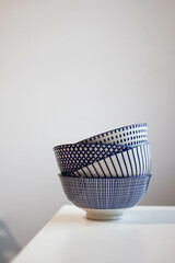 blue pottery.  asian style ceramics