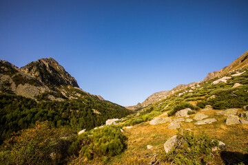 Mountain landscape in Campcardos valley, Pyrenees, France