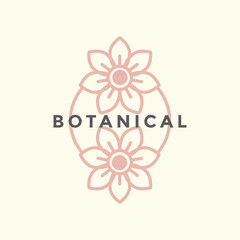 botanical flower luxury organic decoration boutique logo abstract vector design