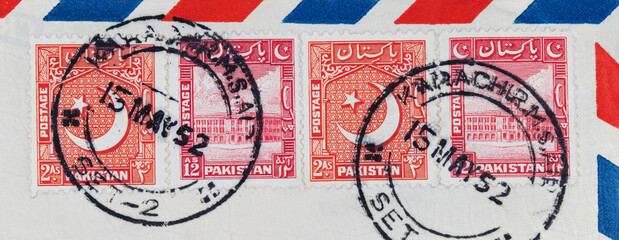 stamp briefmarke papier paper old alt antik vintage retro post letter mail brief pakistan india may...