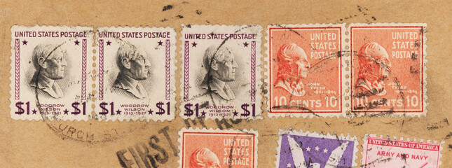 stamp briefmarke papier paper old alt antik vintage retro post letter mail brief usa kaputt damaged...