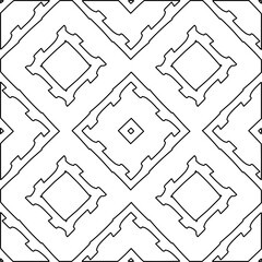 Stylish texture with figures from lines.
Abstract geometric black and white pattern for web page, textures, card, poster, fabric, textile. Monochrome graphic repeating design. 