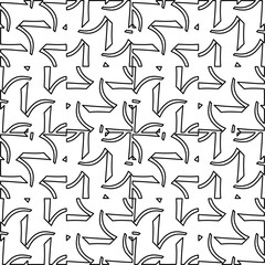 Stylish texture with figures from lines.
Abstract geometric black and white pattern for web page, textures, card, poster, fabric, textile. Monochrome graphic repeating design. 