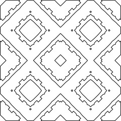 Stylish texture with figures from lines.
Abstract geometric black and white pattern for web page, textures, card, poster, fabric, textile. Monochrome graphic repeating design. 