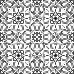 Stylish texture with figures from lines.
Abstract geometric black and white pattern for web page, textures, card, poster, fabric, textile. Monochrome graphic repeating design. 