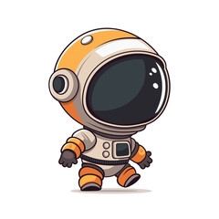 Cute Cartoon Astronaut Isolated on White Background. Vector