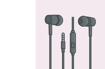 Cartoonish earphones. headphone music accessory electronic items vector design