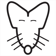 Vector, Image of rat head, Black and white color, with transparent background