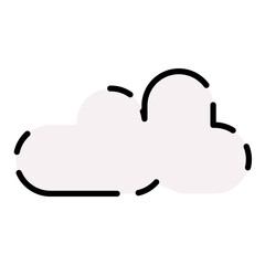 Abstract cloud Doodle Illustration. Bright Cartoon Graphic Element
