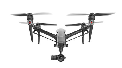 Professional filming drone 3D rendering isolated on transparent background