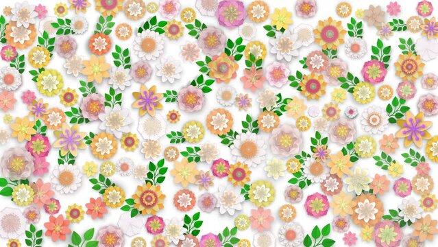 3d rendering Mother's Day background made of flowers with free space