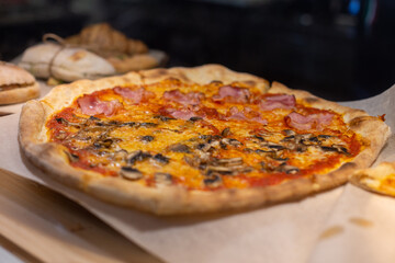 pizza with mushrooms