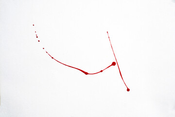 Blood splatters. Red blots of watercolor Realistic bloody splatters for Halloween Drop of blood...