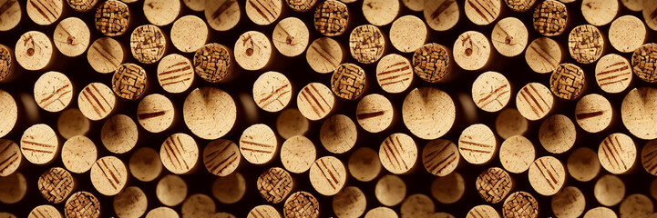 Stacking wine cork background. seamless pattern for poster, greeting cards, headers, baner, website. digital ai art