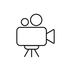 Video camera icon vector design with editable stroke.