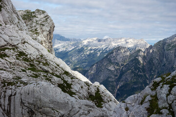 Mountain landscape in the Julian Alps in Slovenia
