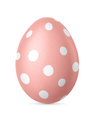 Handmade pink Easter egg isolated on a white.