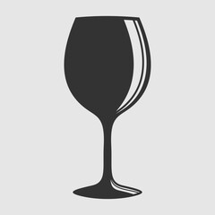 Wine glass icon isolated on white background. Vector illustration